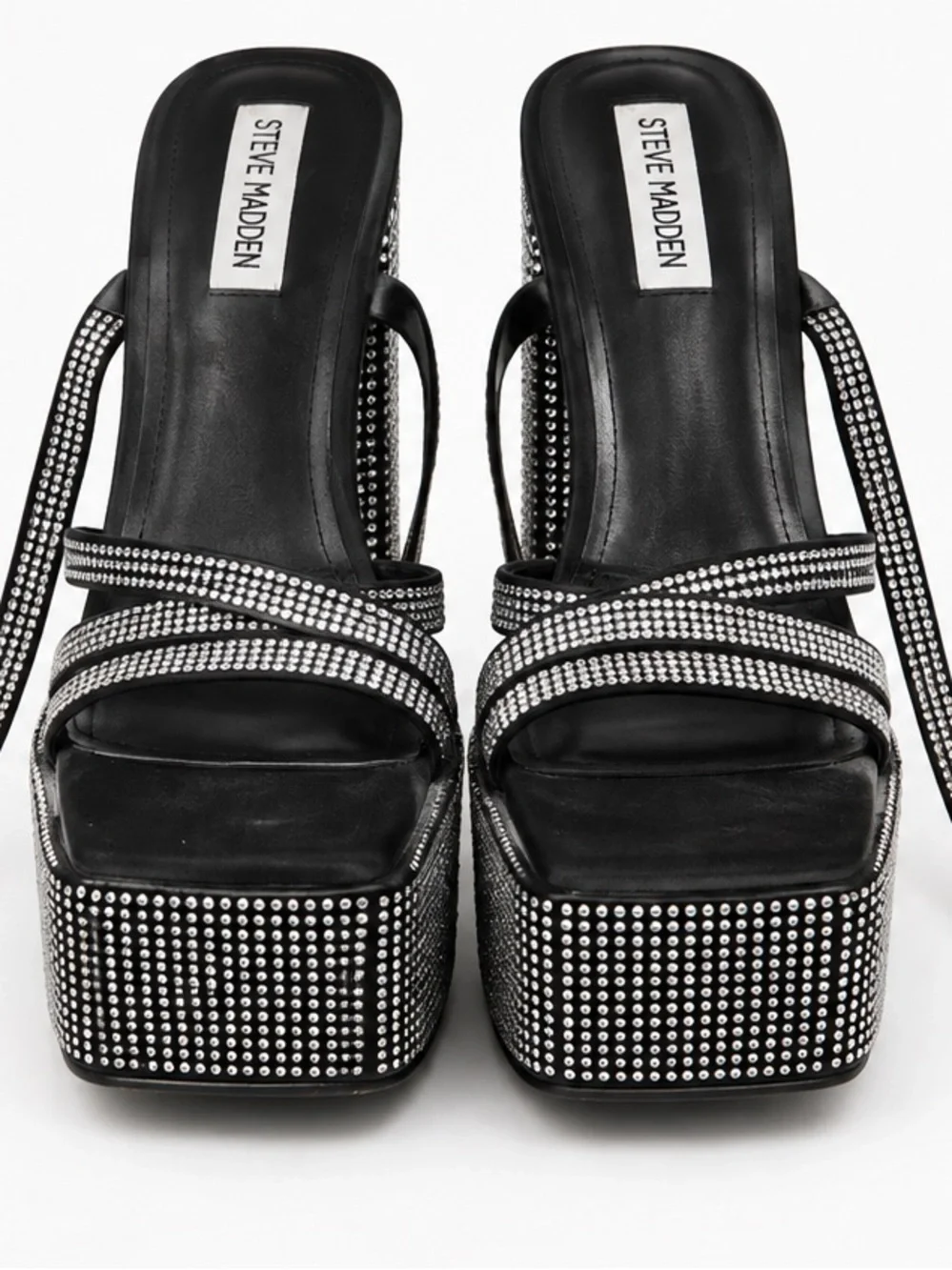 Steve Madden Black Rhinestone Platform Heels